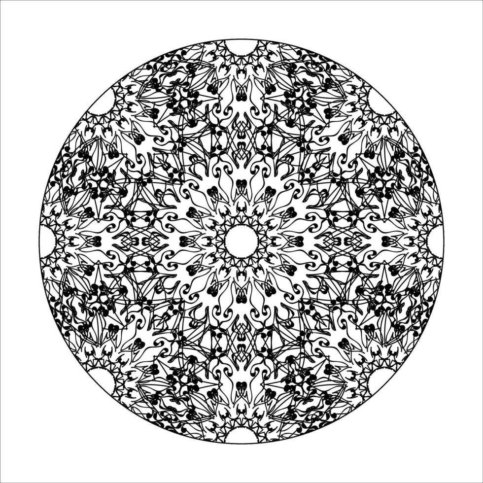 mandala desenhada à mão. decoração em ornamento de doodle oriental étnica. vetor