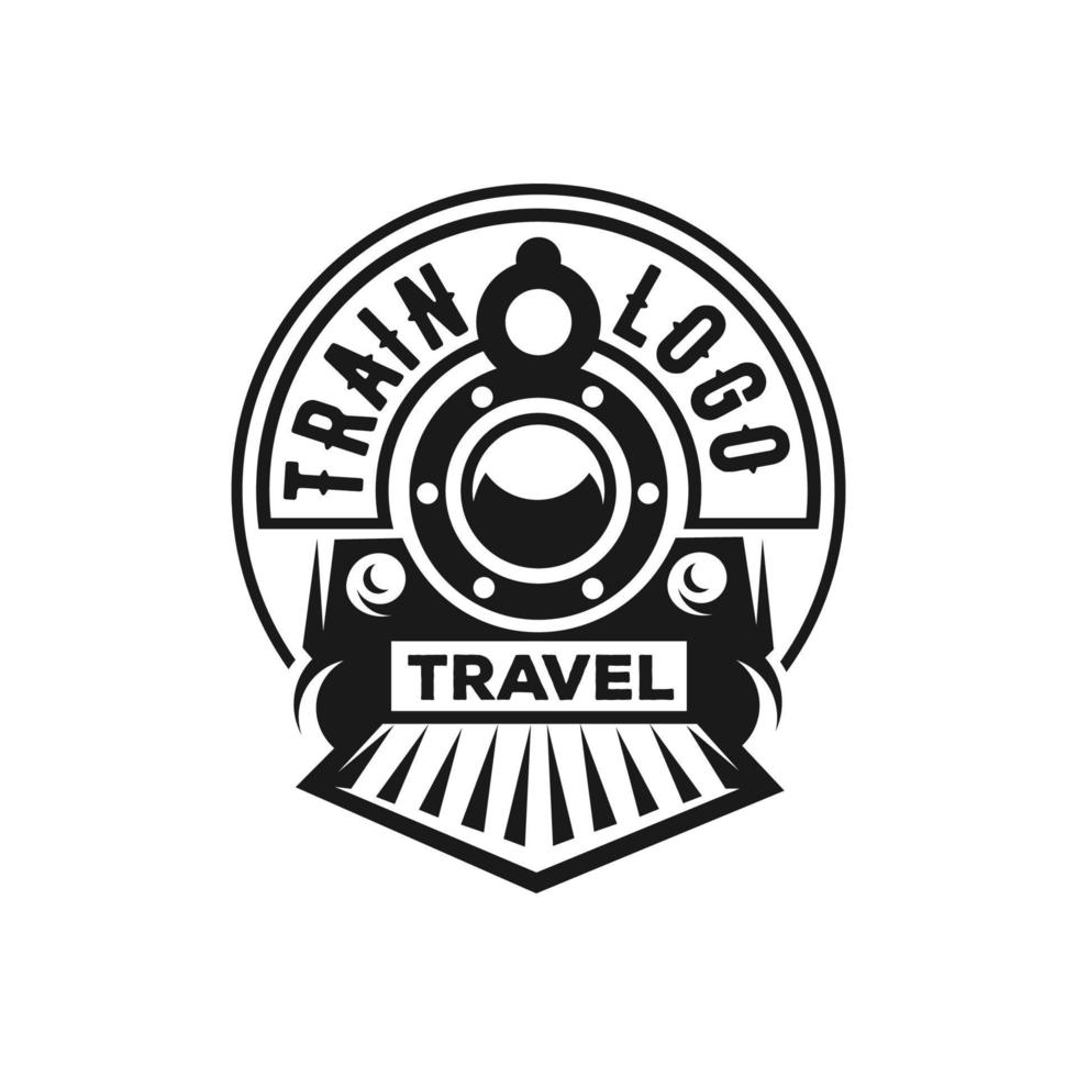 ilustração de modelo de vetor de trem de logotipo vintage