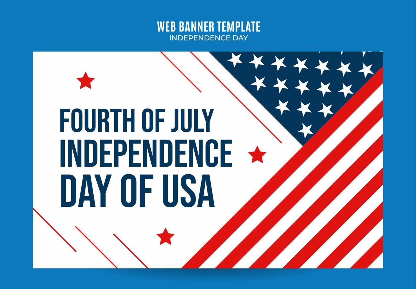 feliz 4 de julho - banner da web dos eua do dia da independência para pôster de mídia social, banner, área espacial e plano de fundo vetor