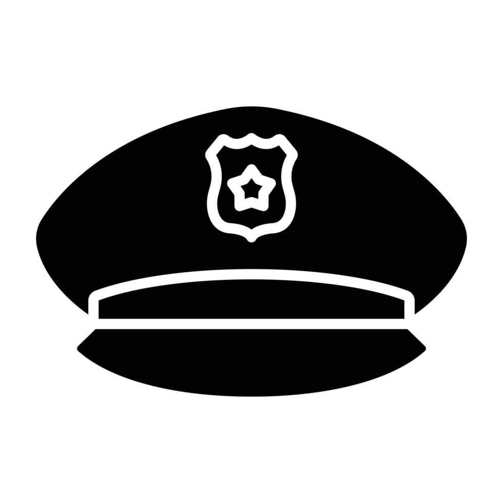 estilo de ícone de chapéu de polícia vetor