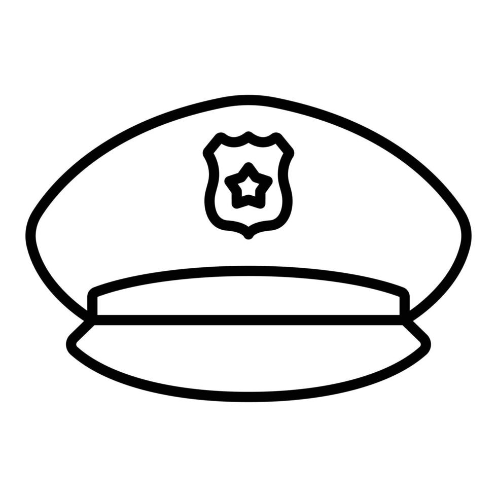 estilo de ícone de chapéu de polícia vetor