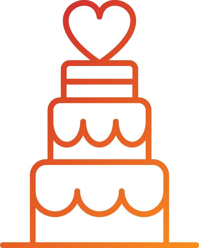 estilo de ícone de bolo de casamento vetor