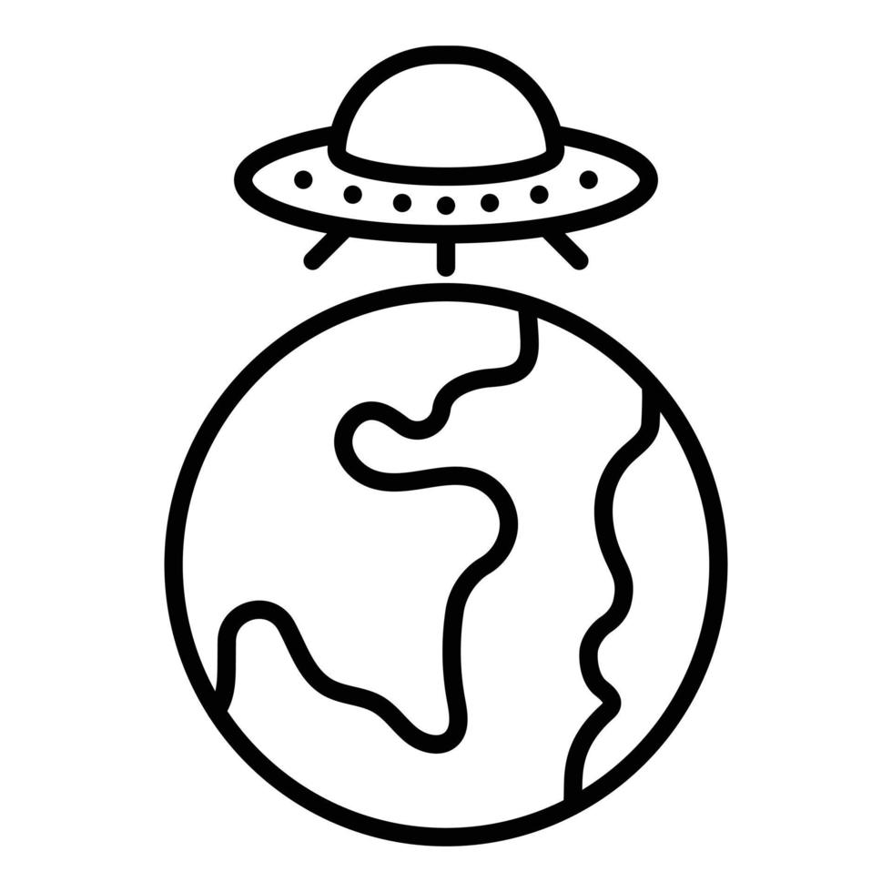 estilo de ícone de terra ufo vetor