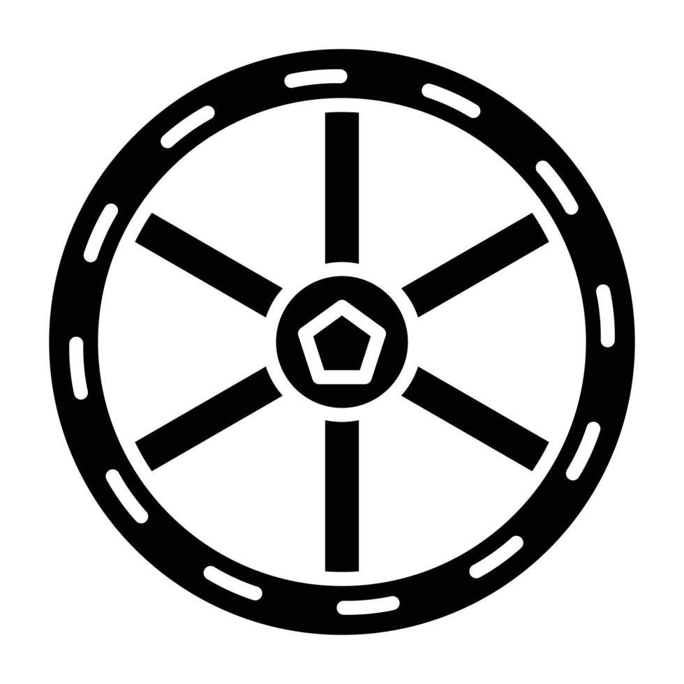 estilo de ícone de roda de madeira vetor