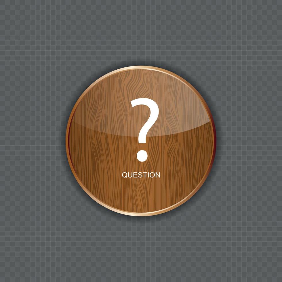 ilustração em vetor de ícones de aplicativo de madeira de pergunta