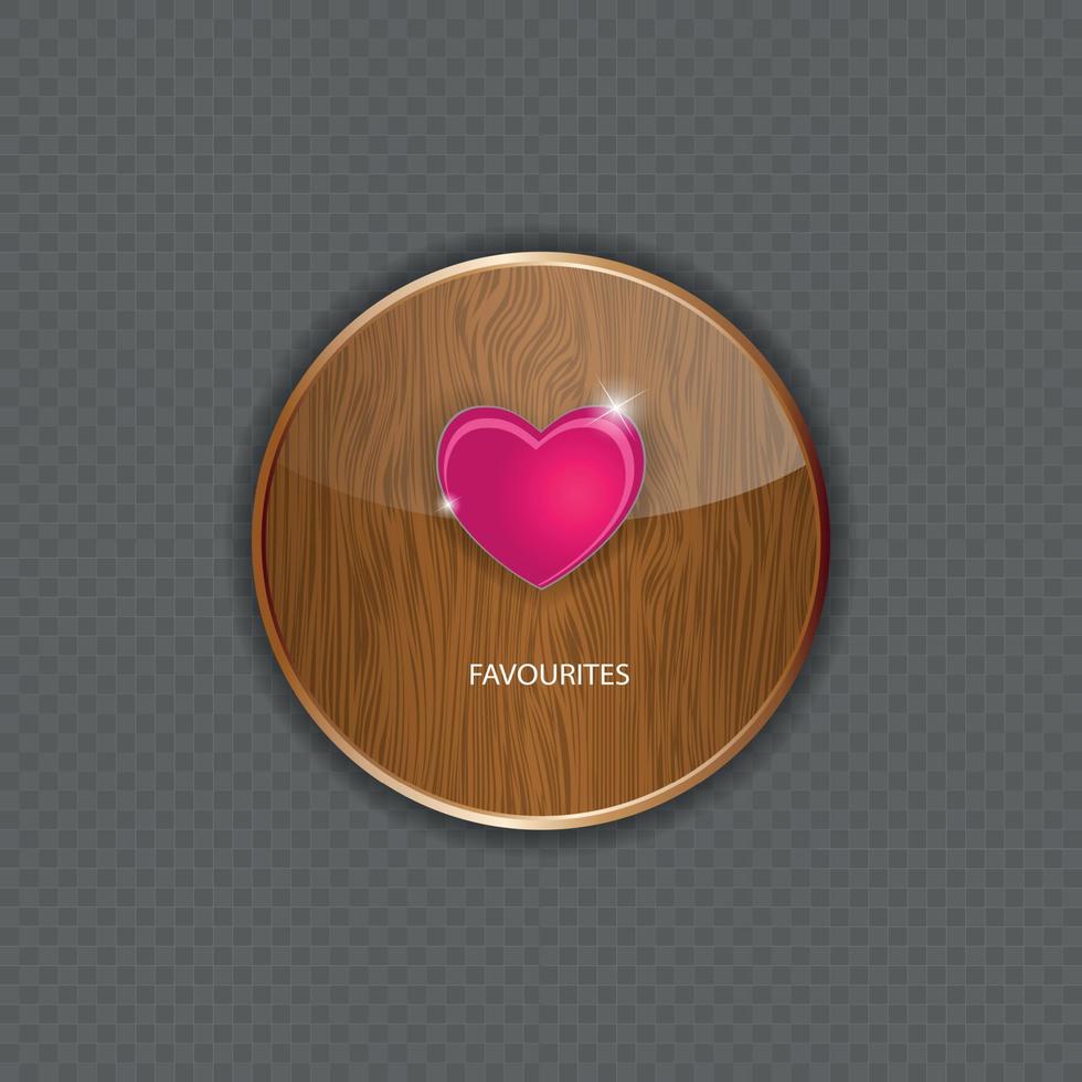 ilustração vetorial de ícones de aplicação de madeira de coração vetor