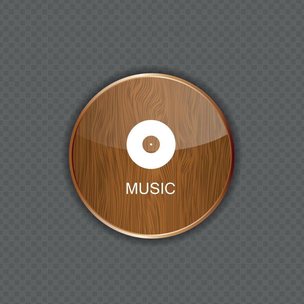 ícones de aplicativos de madeira de música vetor