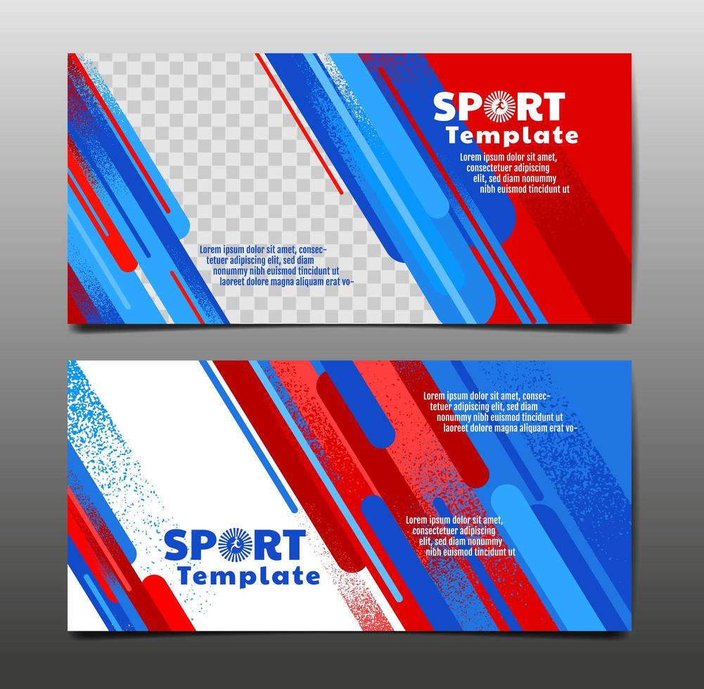 conjunto de cartão de layout de esporte vetor