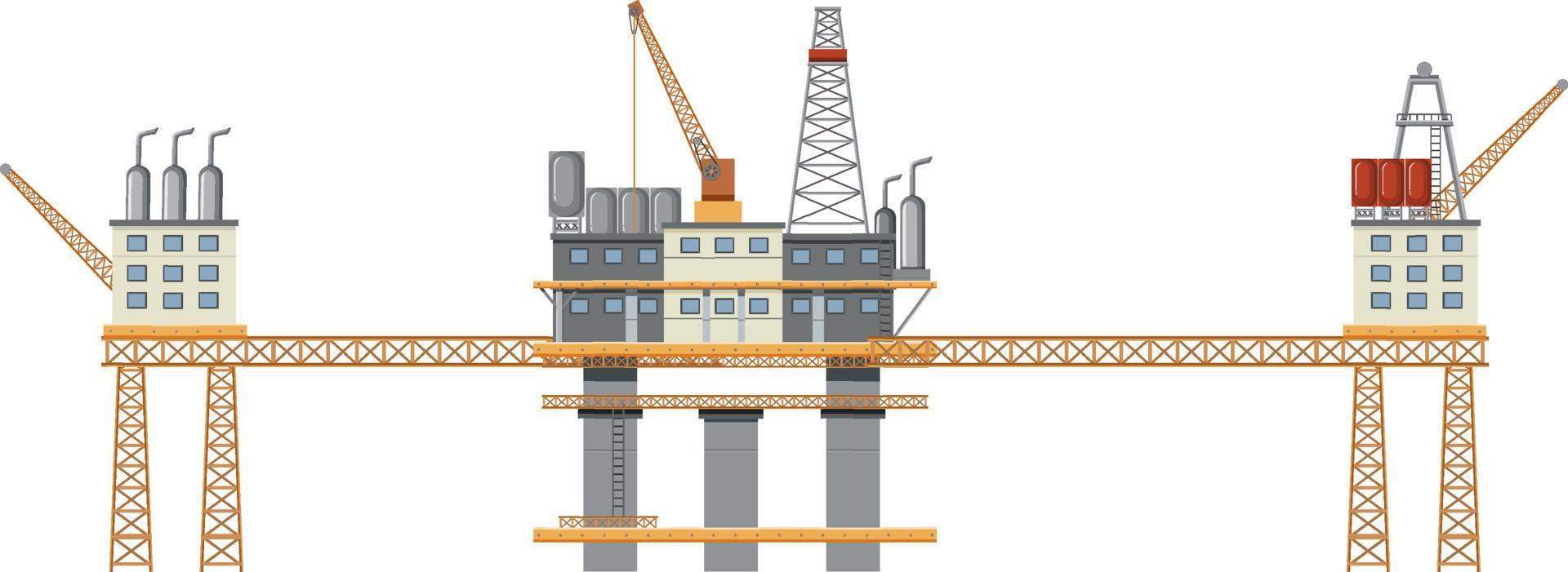 plataforma de petróleo ou plataforma de petróleo isolada vetor