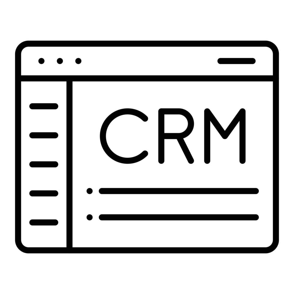 estilo de ícone de crm vetor