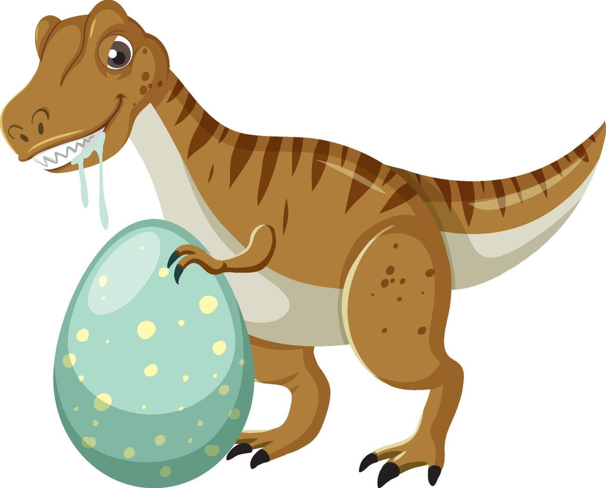 desenho de dinossauro de tiranossauro fofo vetor