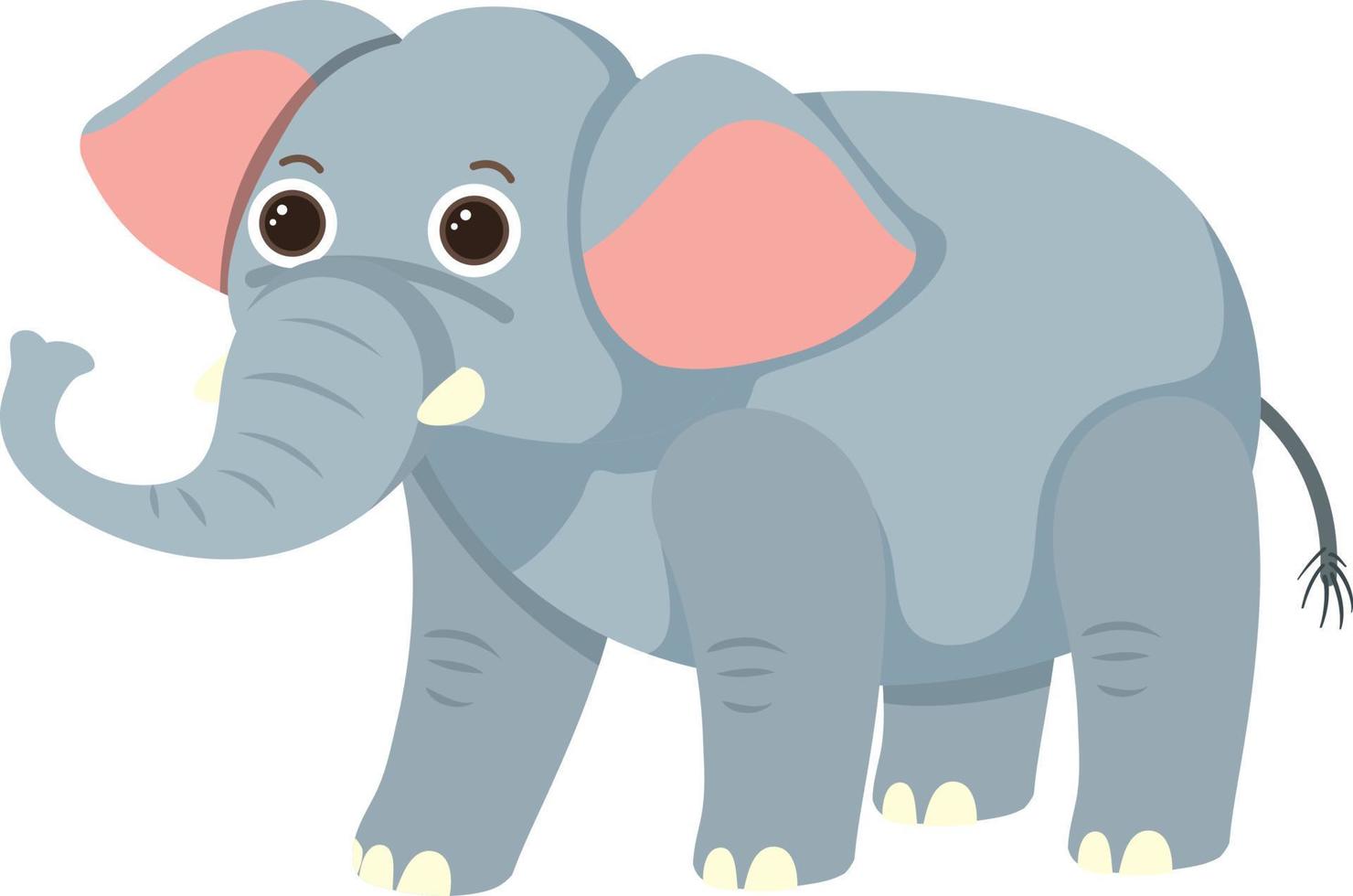 elefante fofo em estilo cartoon plana vetor
