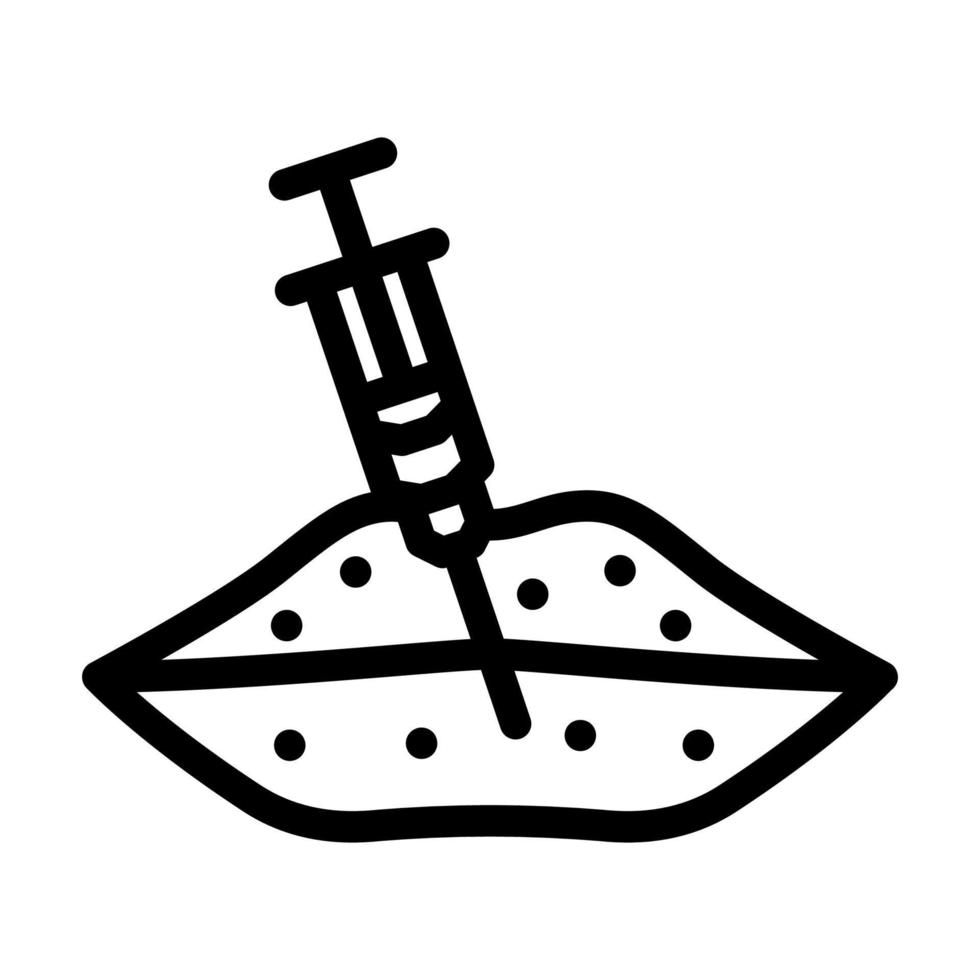 ilustração em vetor ícone de linha de aumento de lábios