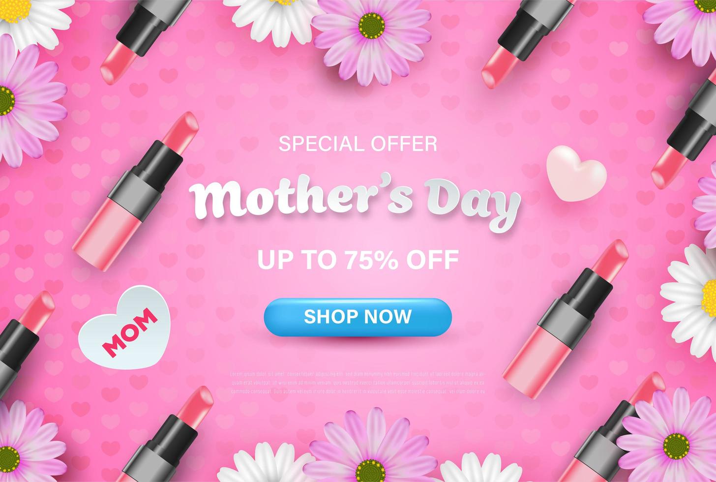 oferta especial dia das mães fundo vetor