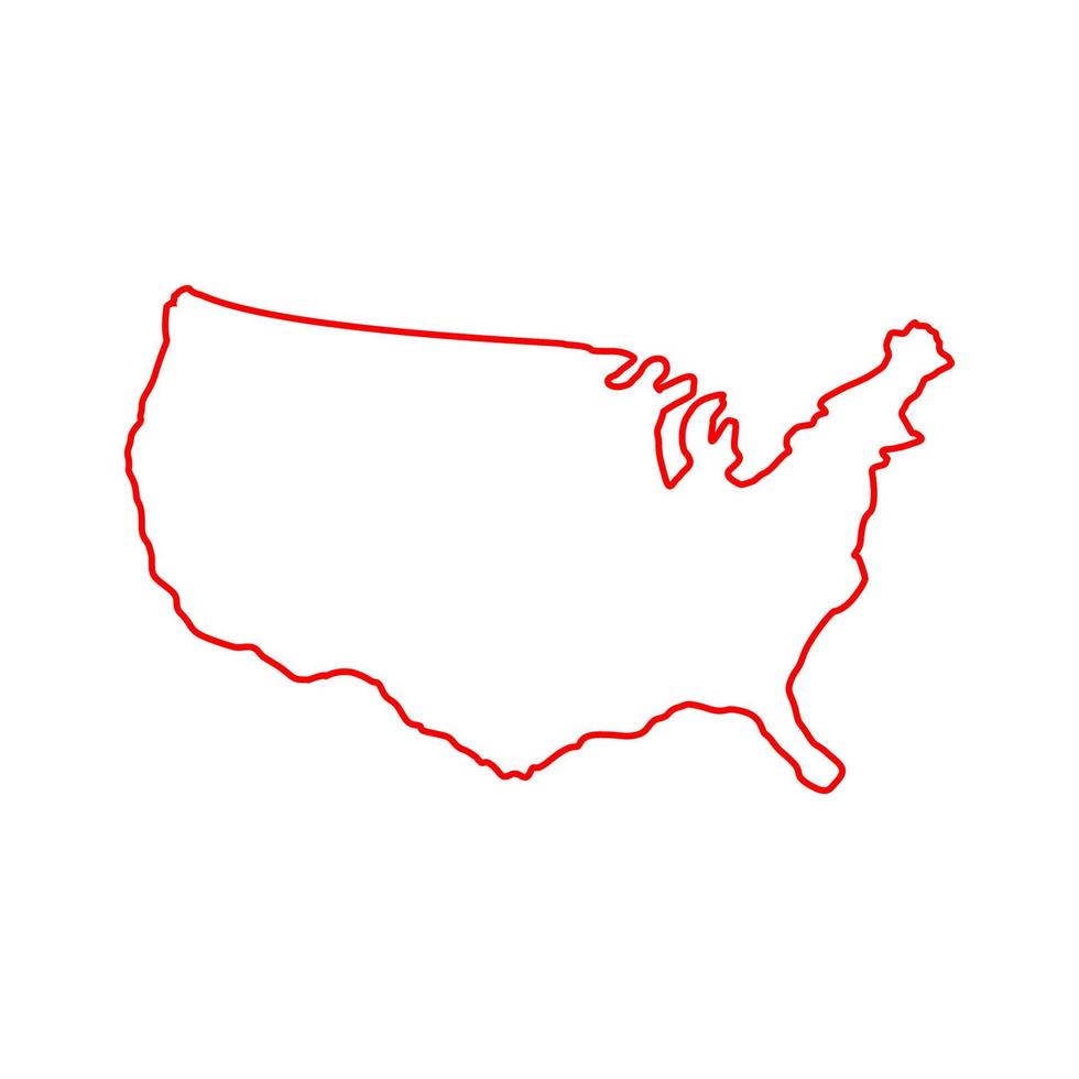 mapa dos estados unidos ilustrado em fundo branco vetor