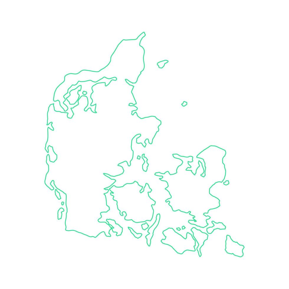 mapa da Dinamarca ilustrado em um fundo branco vetor