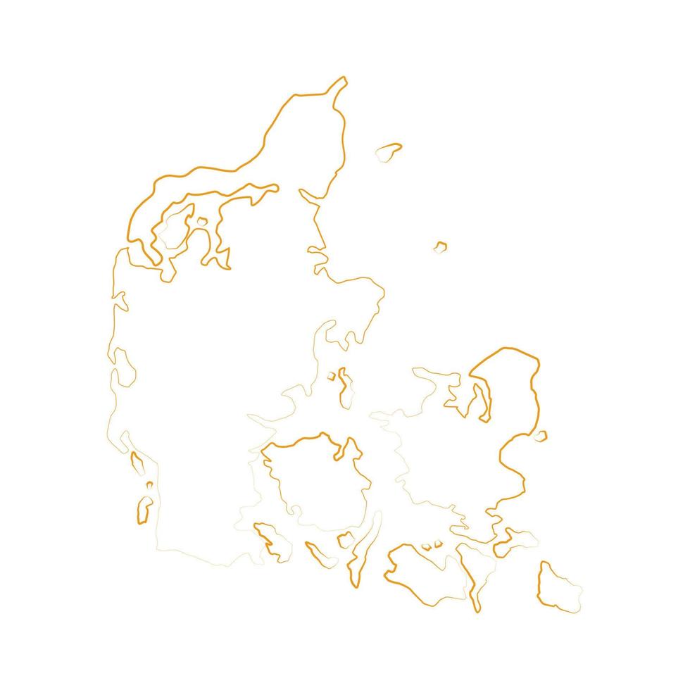 mapa da Dinamarca ilustrado em um fundo branco vetor