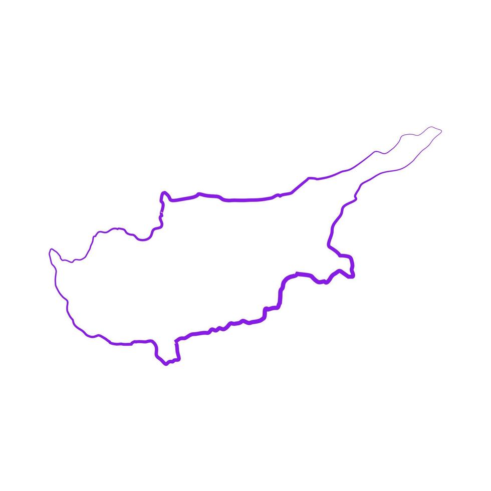 mapa de chipre ilustrado em um fundo branco vetor