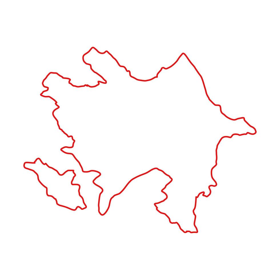 mapa do azerbaijão ilustrado em fundo branco vetor