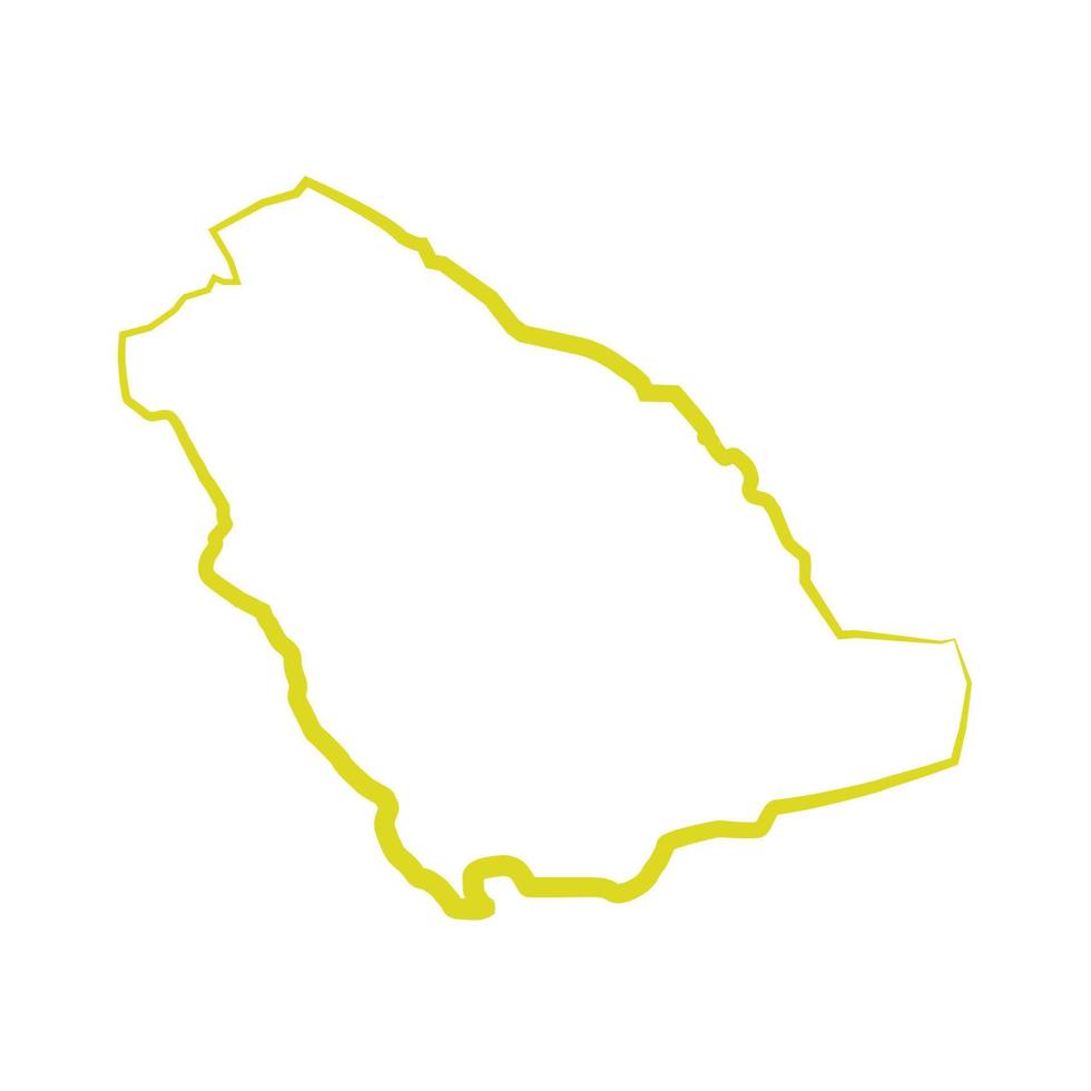 mapa da arábia saudita ilustrado em um fundo branco vetor
