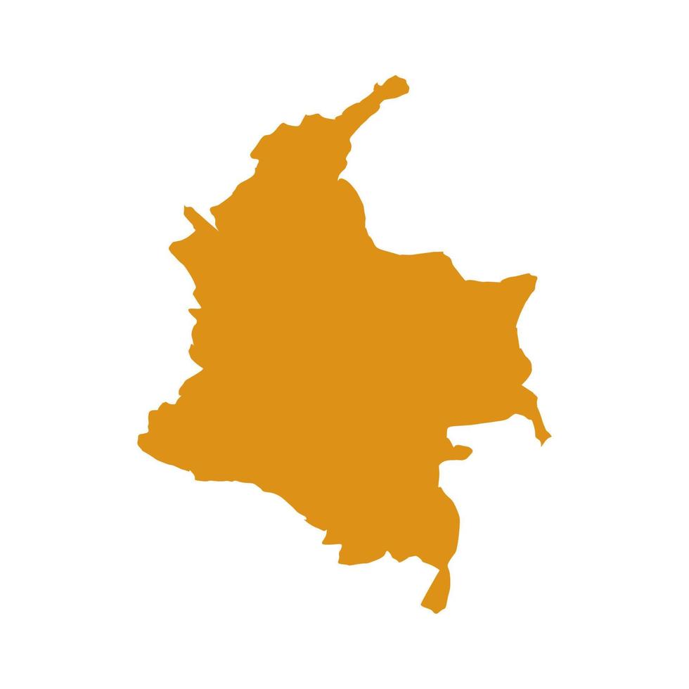 mapa da colômbia ilustrado em um fundo branco vetor
