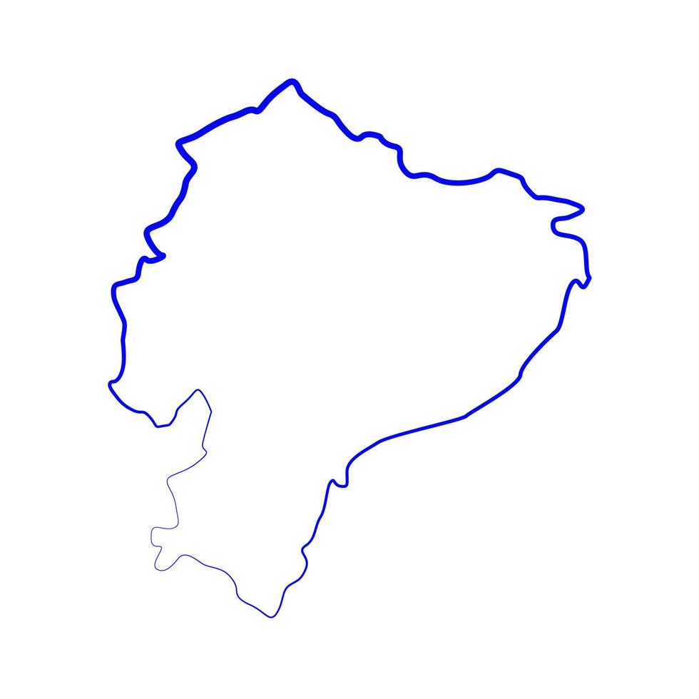 mapa do Equador ilustrado em um fundo branco vetor