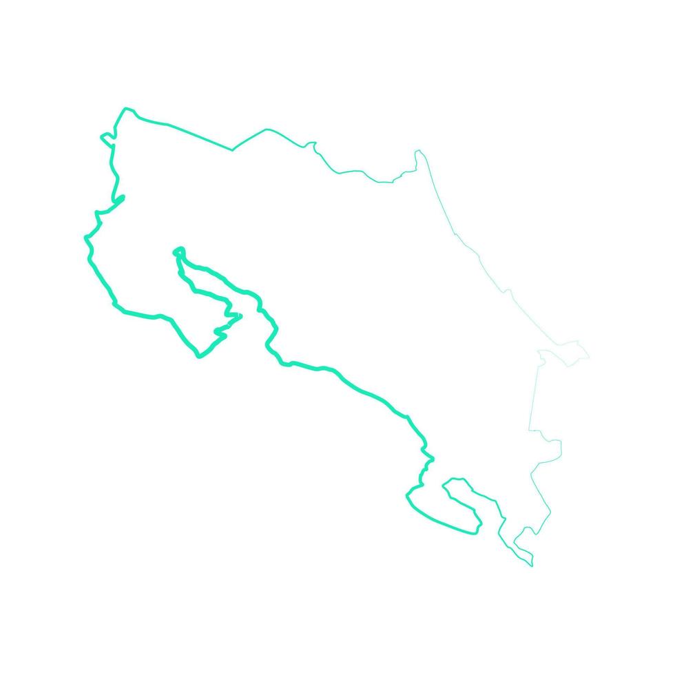 mapa da costa rica ilustrado em um fundo branco vetor