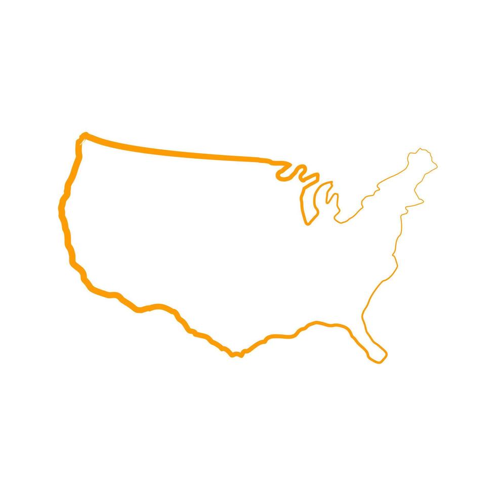 mapa dos estados unidos ilustrado em fundo branco vetor