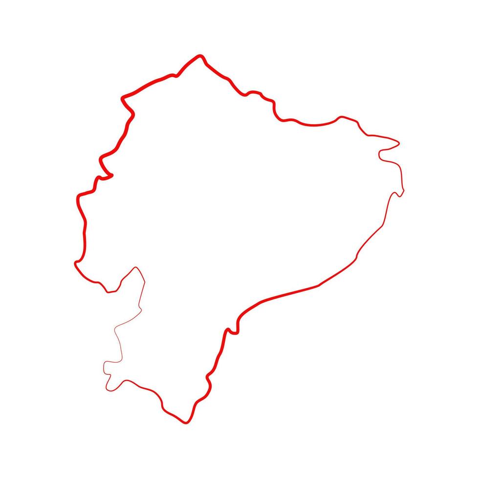 mapa do Equador ilustrado em um fundo branco vetor