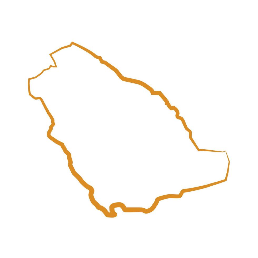 mapa da arábia saudita ilustrado em um fundo branco vetor