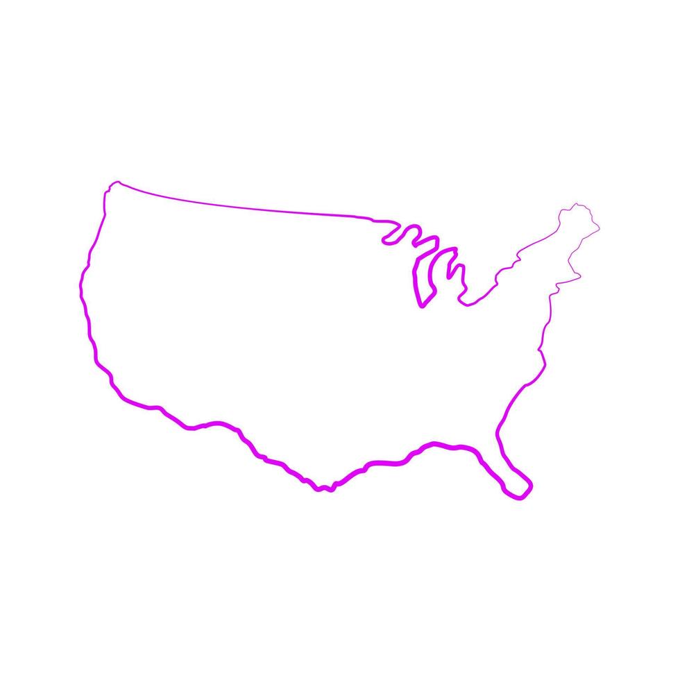 mapa dos estados unidos ilustrado em fundo branco vetor