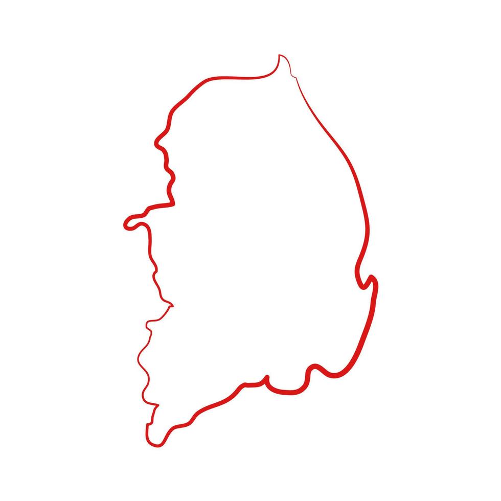 mapa da coreia do sul ilustrado em fundo branco vetor