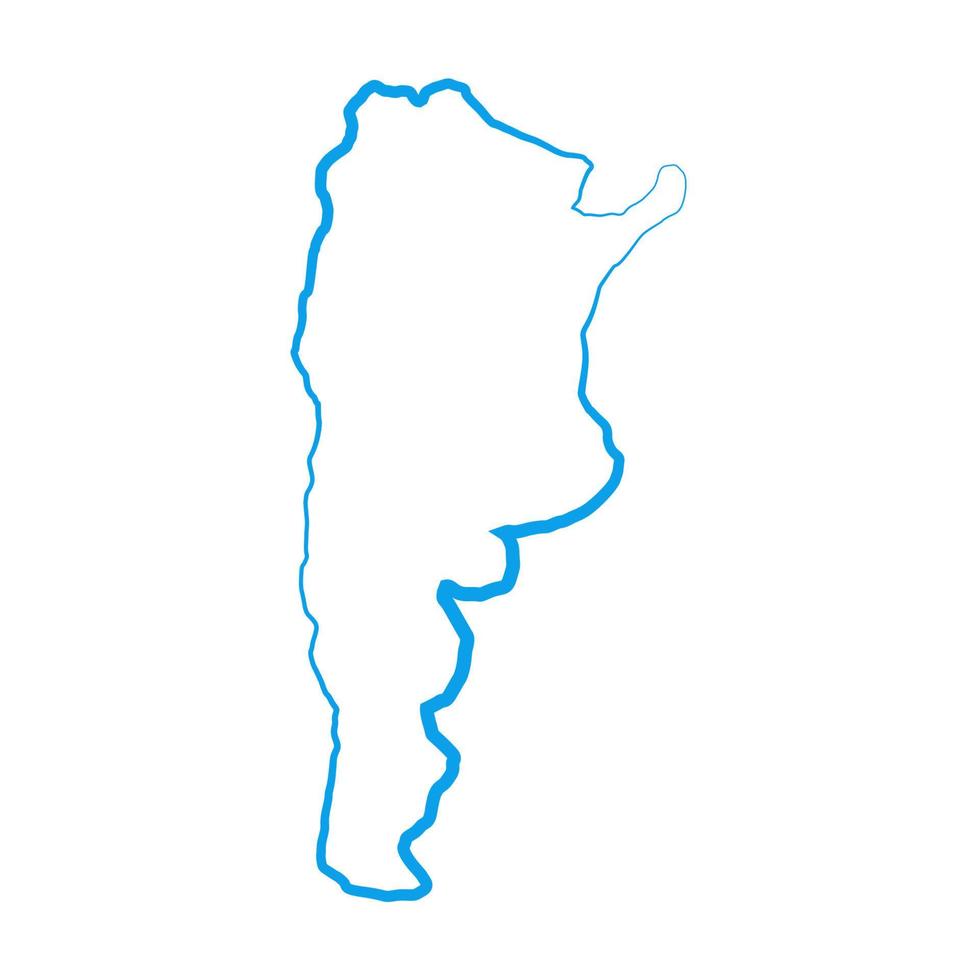 mapa da argentina ilustrado em fundo branco vetor