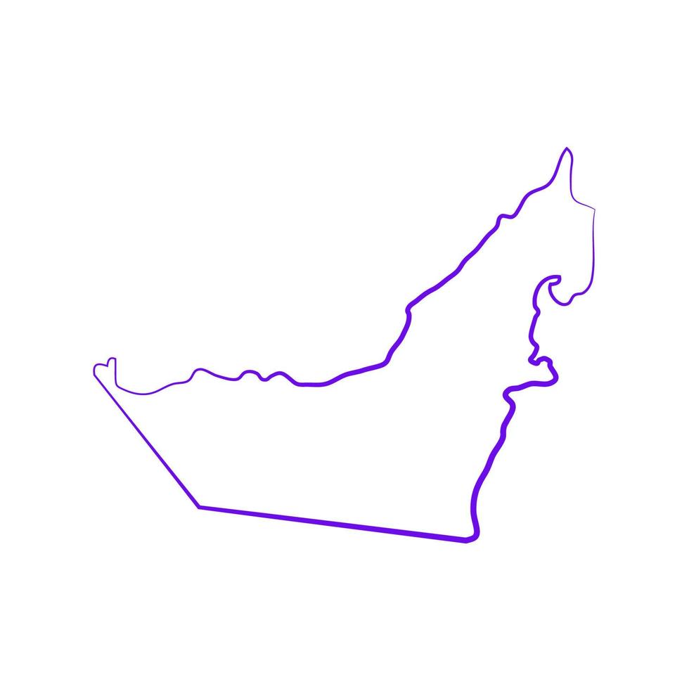 mapa dos emirados árabes ilustrado em fundo branco vetor