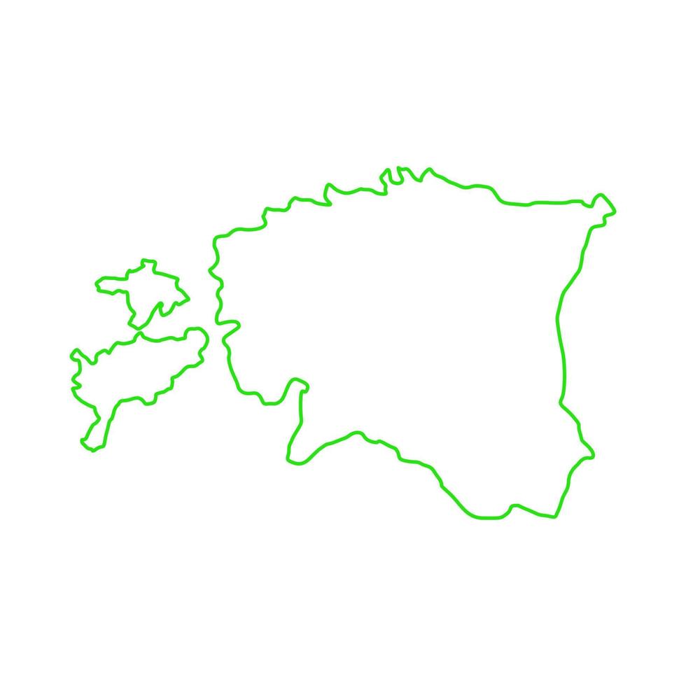 mapa da estônia ilustrado em um fundo branco vetor