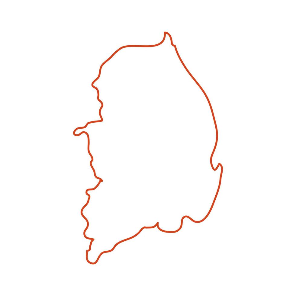 mapa da coreia do sul ilustrado em fundo branco vetor