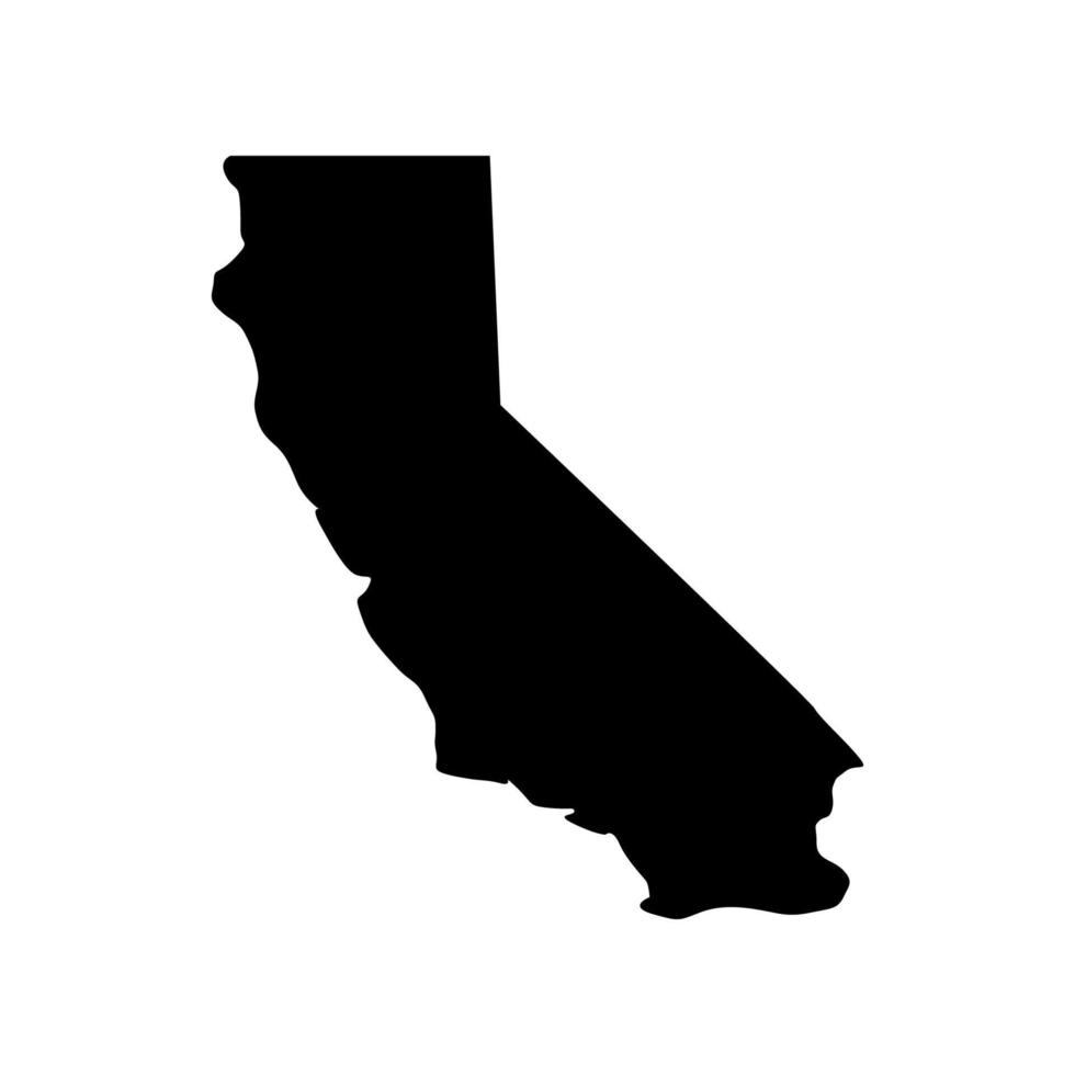 mapa da califórnia ilustrado em fundo branco vetor