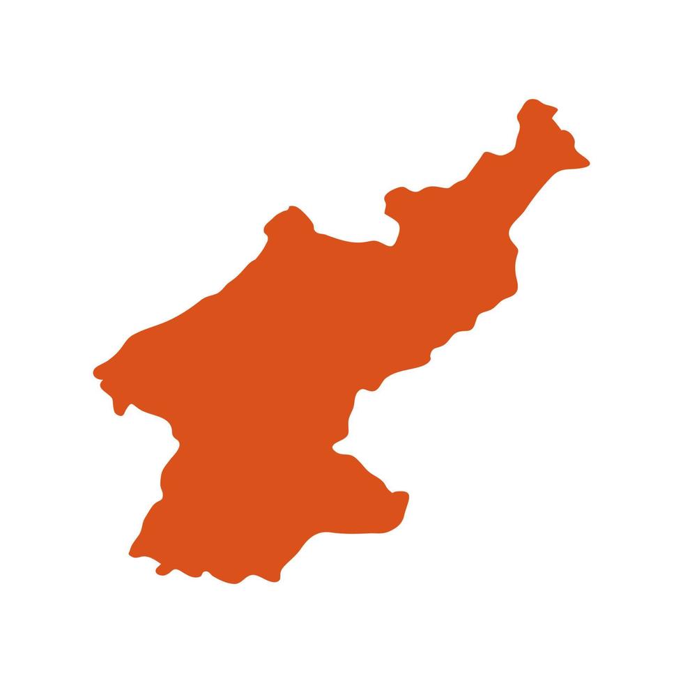 mapa da coreia do norte ilustrado em fundo branco vetor