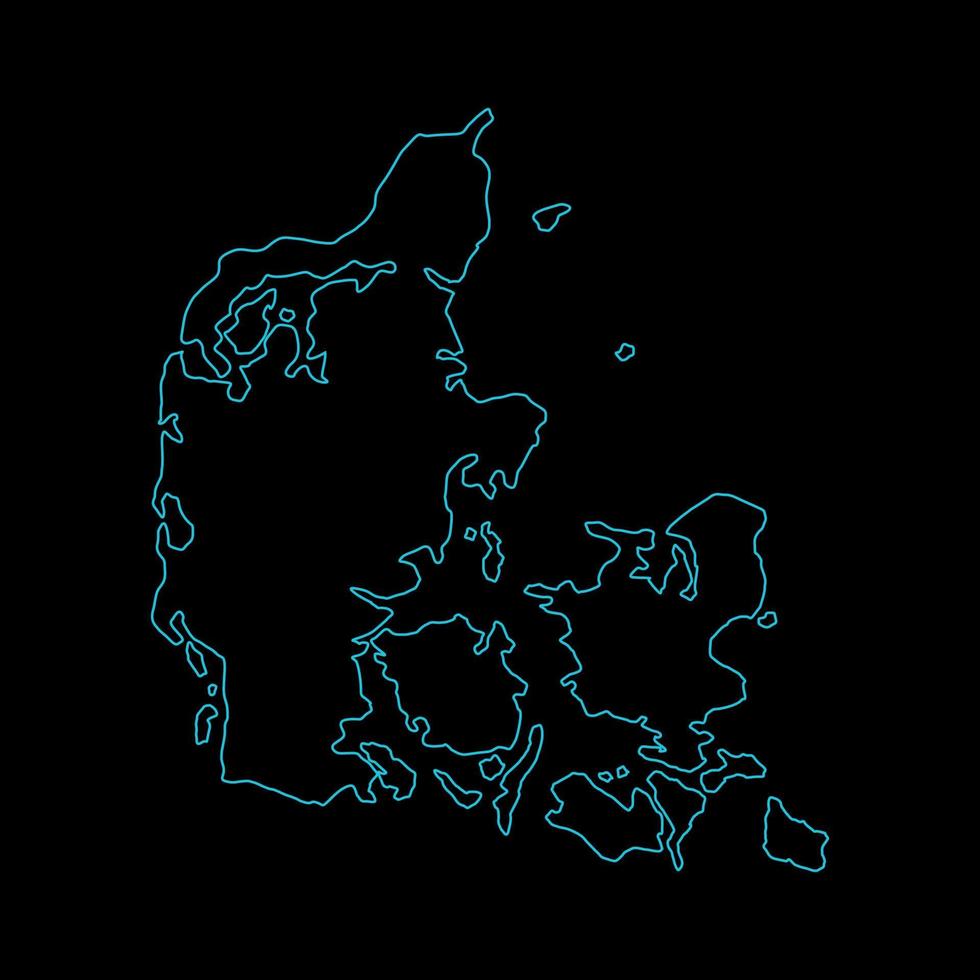 mapa da Dinamarca ilustrado em um fundo branco vetor