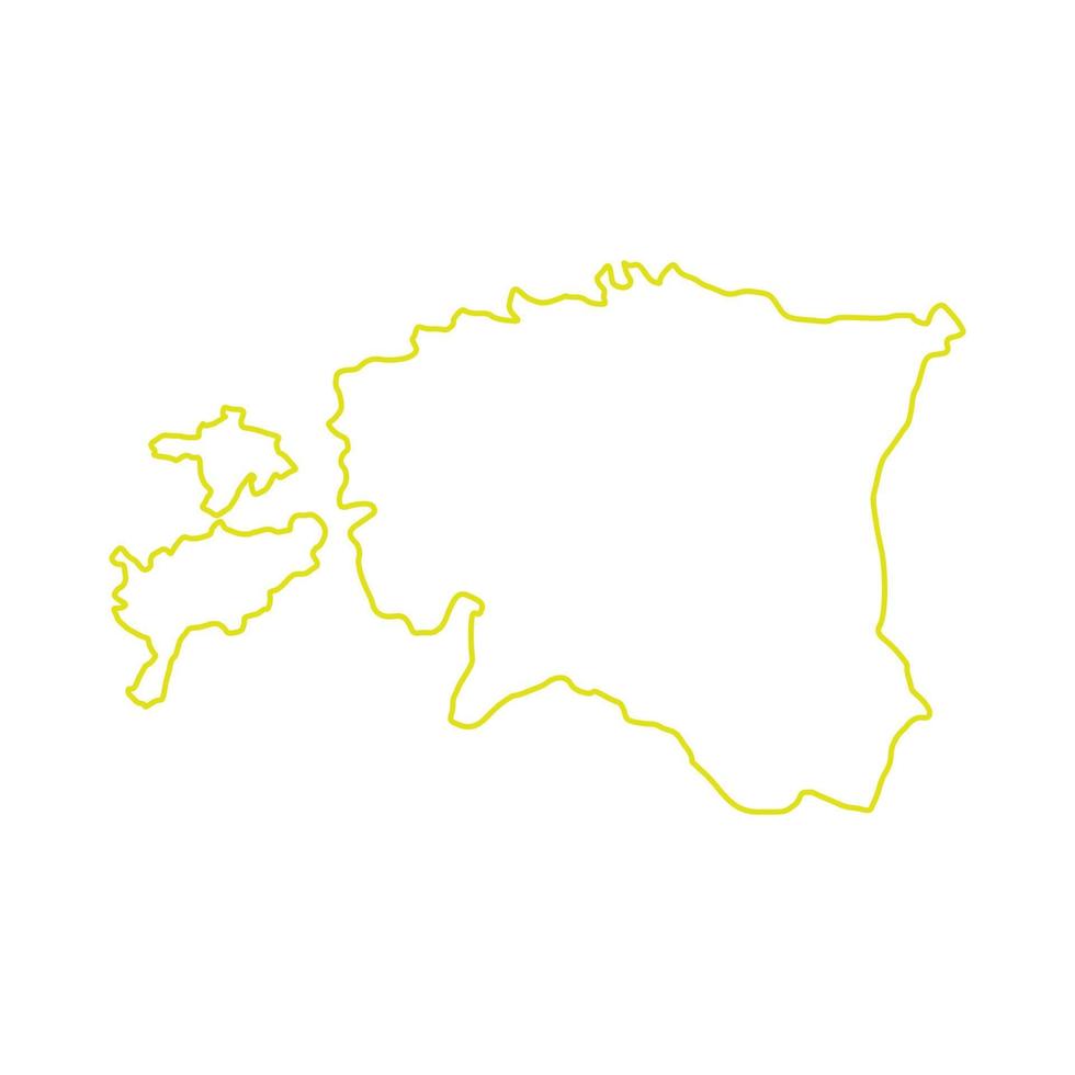 mapa da estônia ilustrado em um fundo branco vetor