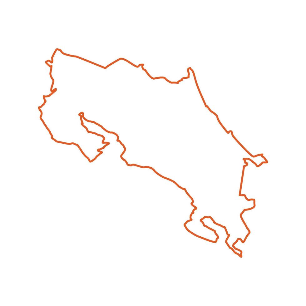 mapa da costa rica ilustrado em um fundo branco vetor