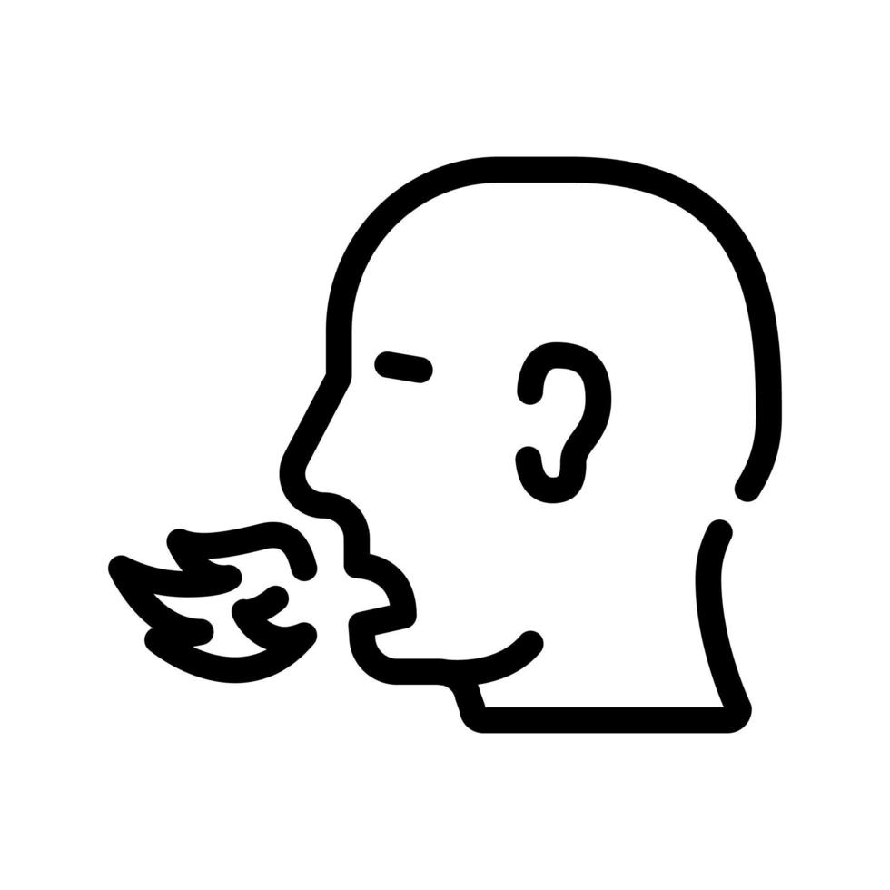 ilustração vetorial de ícone de linha de homem que respira fogo vetor