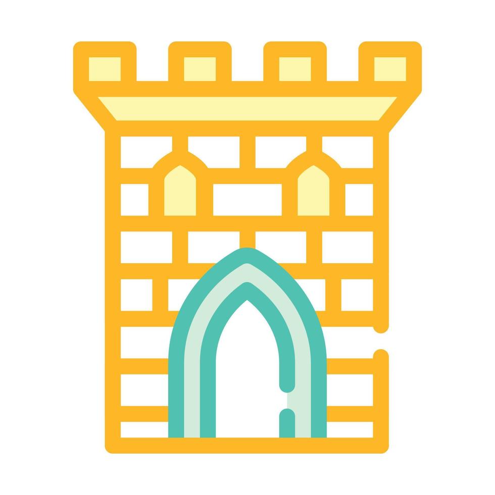 ilustração plana de vetor de ícone de cor da torre do castelo
