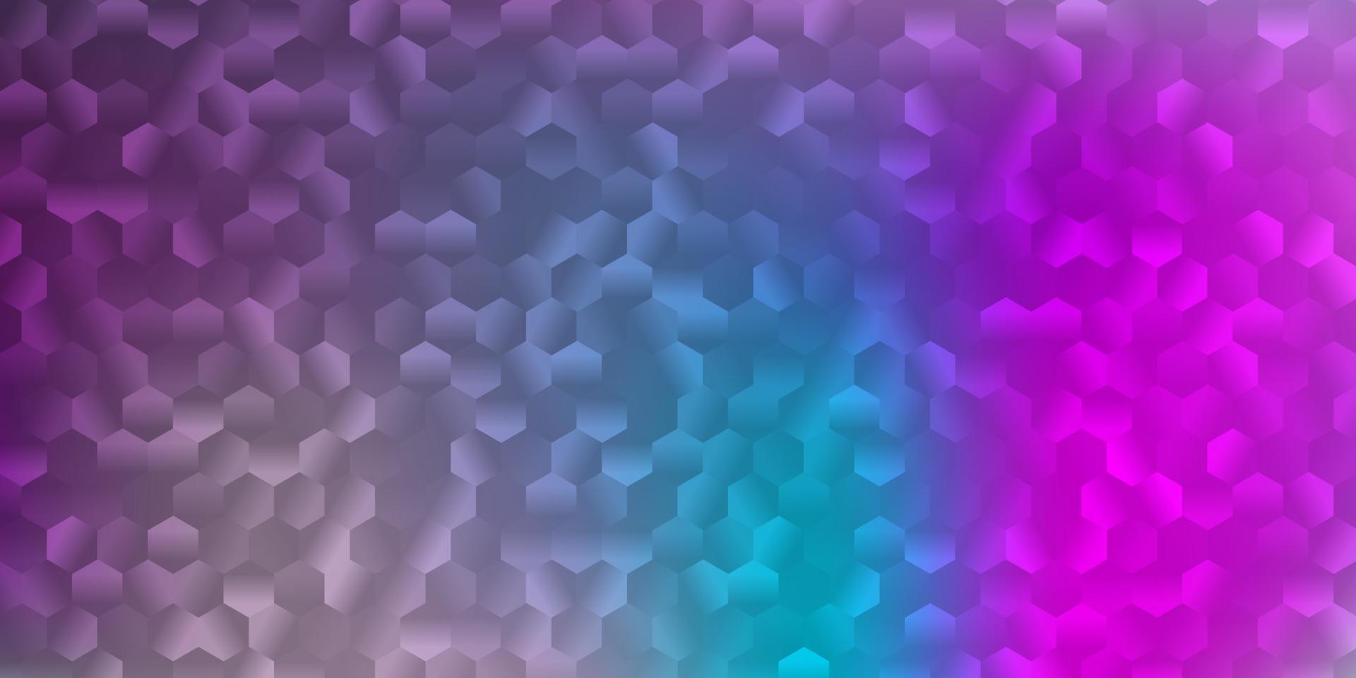modelo de vetor rosa claro, azul em um estilo hexagonal.