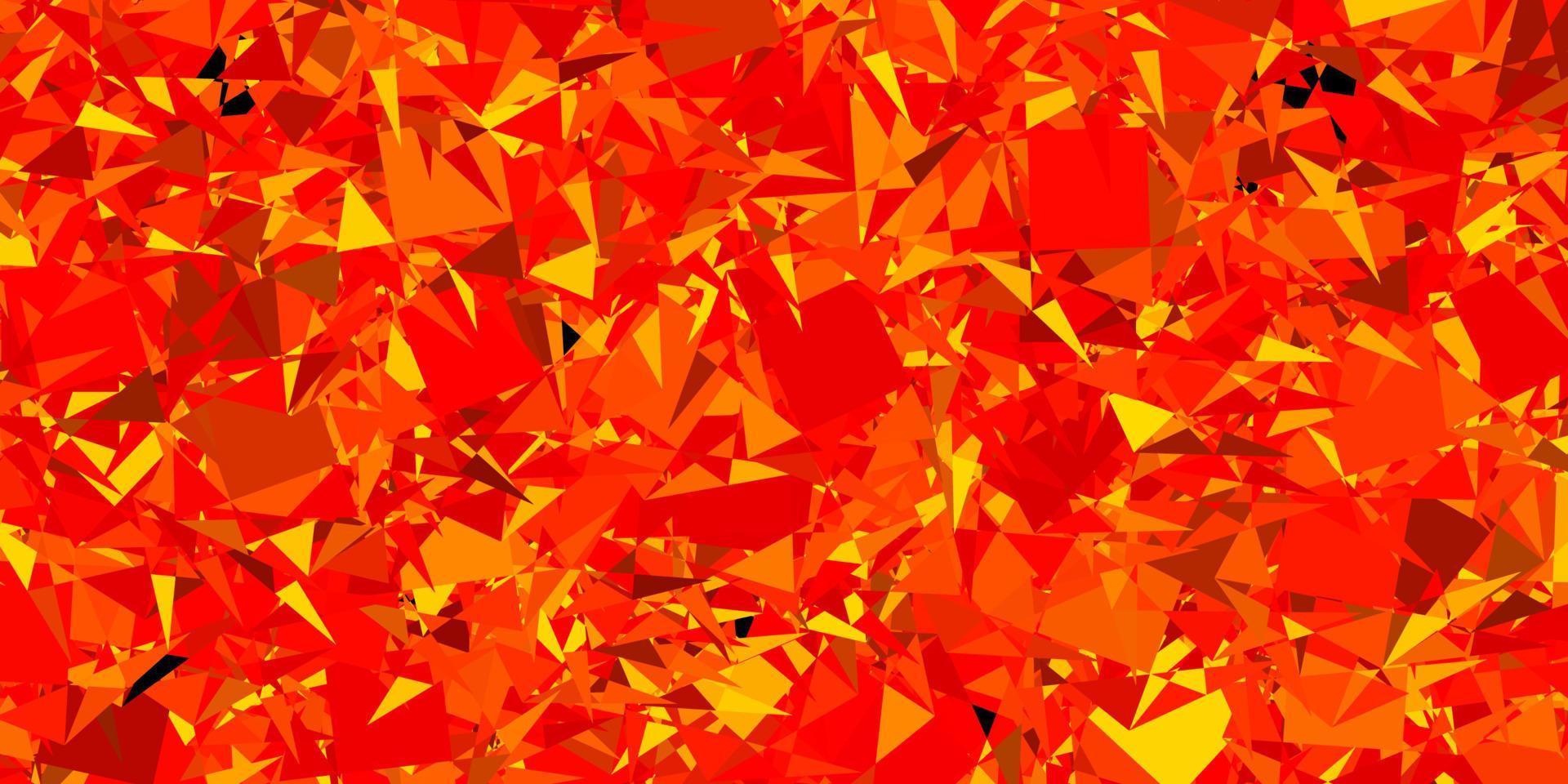 textura vector laranja escuro com triângulos aleatórios.