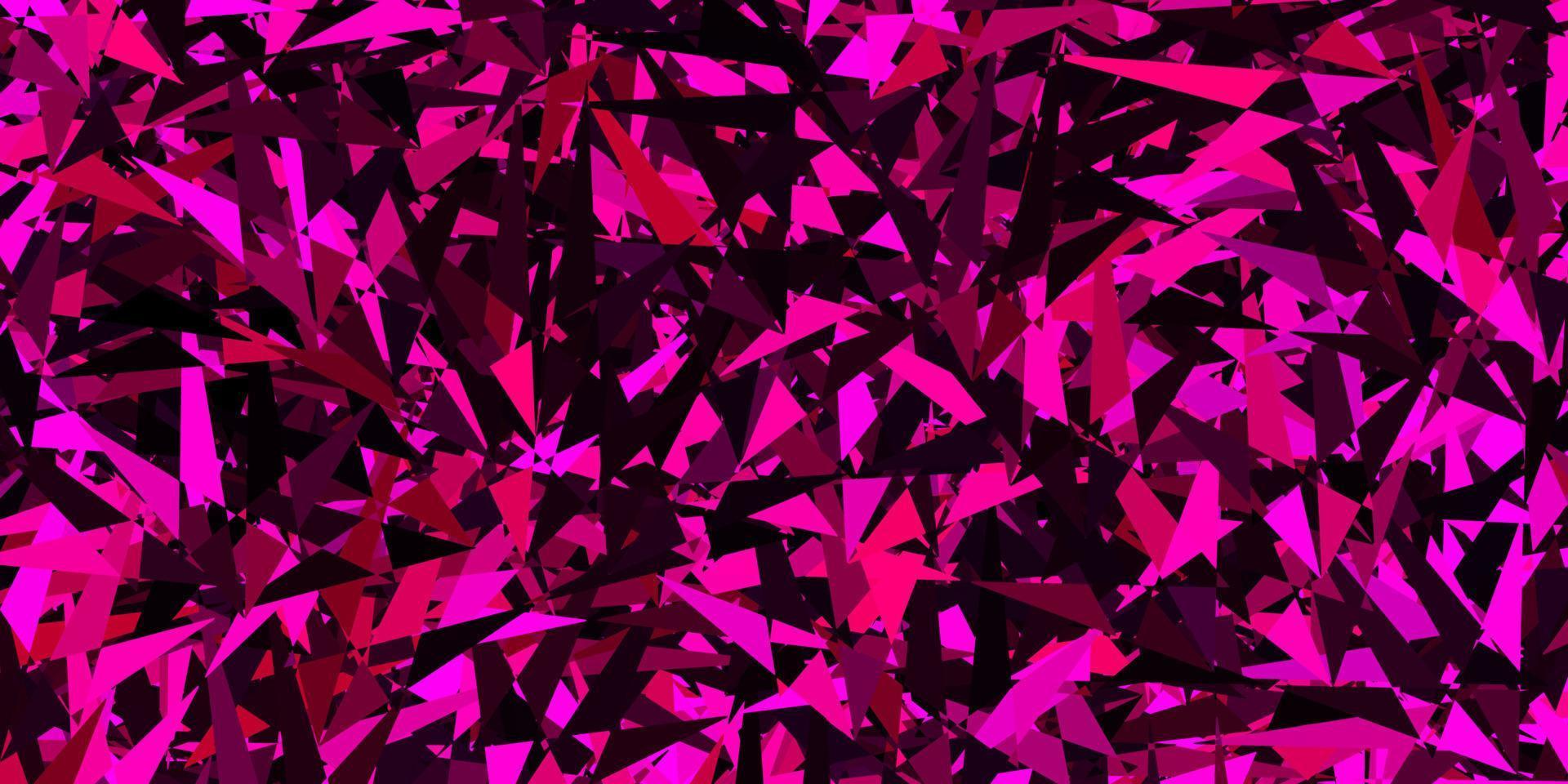 textura de vetor rosa escuro com estilo triangular.