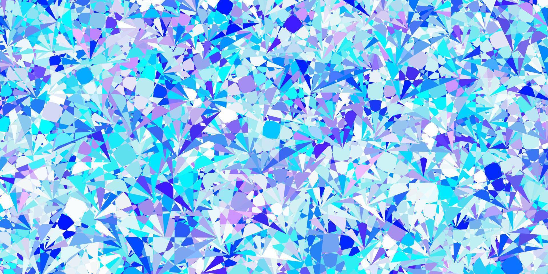 textura vector rosa, azul claro com triângulos aleatórios.