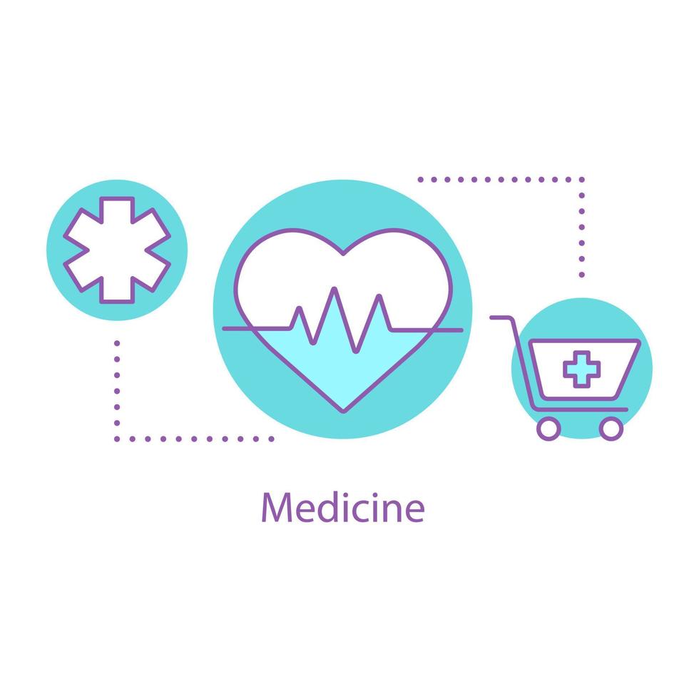 ícone do conceito de serviço de saúde. ilustração de linha fina de idéia de cardiologia. ajuda médica. tratamento de doenças cardiovasculares. desenho de contorno isolado de vetor