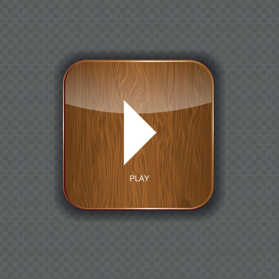 ilustração vetorial de ícones de aplicativo de madeira de música vetor