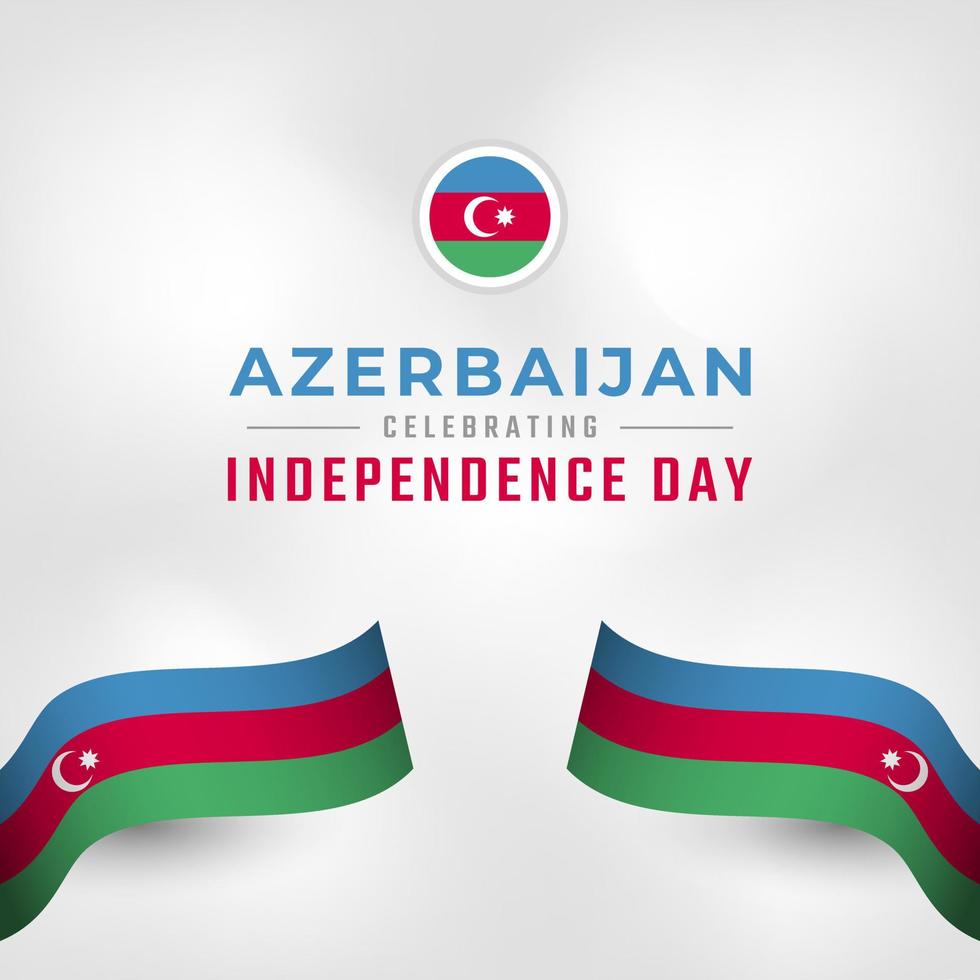 feliz dia da independência do azerbaijão celebração ilustração vetorial design. modelo para cartaz, banner, publicidade, cartão de felicitações ou elemento de design de impressão vetor